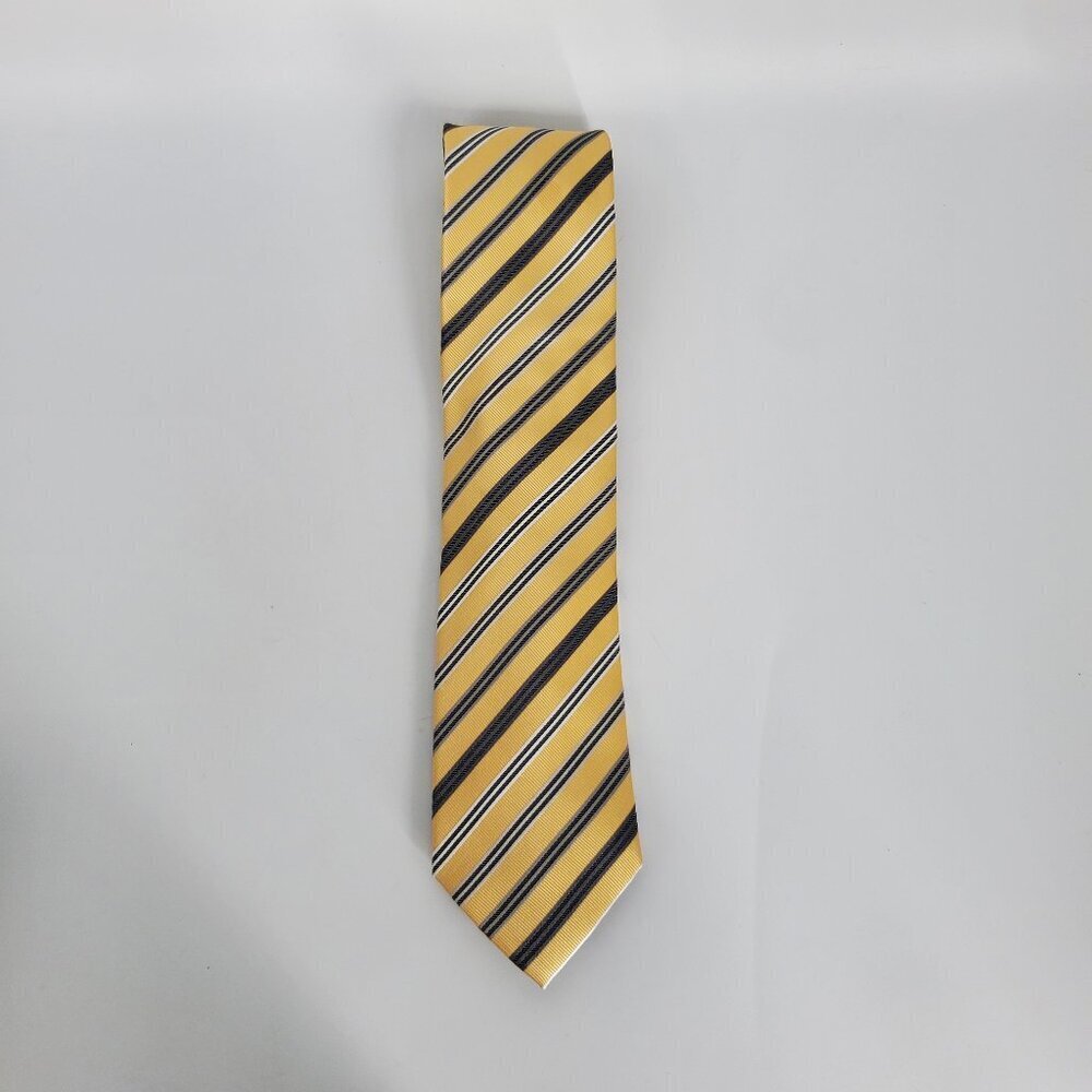 Covington Men's Classic Striped Necktie - Yellow, Black, & White
